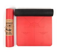 Myga Red Xl Yoga Alignment Mat For Precise Home Workouts