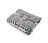 Myga Reversible Fleece Yoga Blanket - Soft, Warm & Lightweight Blanket for Yoga, Meditation and Relaxation - Machine Washable & Cozy Throw for Home & Travel - Large, 200cm x 145cm (Stone)