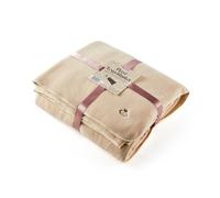 Myga Reversible Fleece Yoga Blanket - Soft, Warm & Lightweight Blanket for Yoga, Meditation and Relaxation - Machine Washable & Cozy Throw for Home & Travel - Large, 200cm x 145cm (Sand)