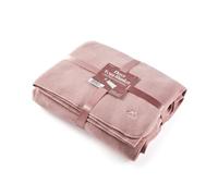 Myga Reversible Fleece Yoga Blanket - Soft, Warm & Lightweight Blanket for Yoga, Meditation and Relaxation - Machine Washable & Cozy Throw for Home & Travel - Large, 200cm x 145cm (Blush)