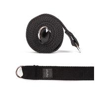 Myga RY1132, 2-in-1 Yoga Belt Strap for Stretching and Flexibility - Adjustable Yoga Sling - Yoga Strap for Holding Poses and Physical Therapy - Black