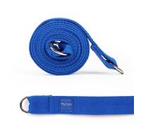 Myga RY1134-2-in-1 Yoga Belt Strap for Stretching and Flexibility - Adjustable Yoga Sling - Yoga Strap for Holding Poses and Physical Therapy - Blue
