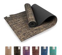 Myga RY1241 - Jute Yoga Mat - High Performance Vegan Floor Exercise Mat - Eco Friendly Biodegradable Yoga Mat with PVC Backing - 5mm Thickness - Black, 183cm x 61cm x 5mm