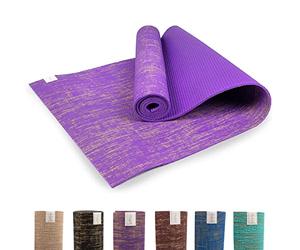 Myga RY1242 - Jute Yoga Mat - High Performance Vegan Floor Exercise Mat - Eco Friendly Biodegradable Yoga Mat with PVC Backing, 5mm Thickness, Purple