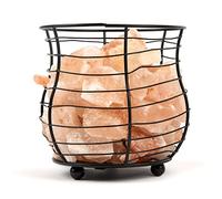 Myga RY1305 Himalayan Fire Pit Salt Lamp with Dimmer Switch, 3-5kg Approx, Made of 100% Authentic Natural Pink Handcarved Crystal Rock Salt
