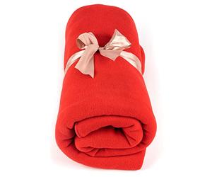 Myga RY1325 - Fleece Blanket - Multifunctional Yoga Studio Prop Cushion and Blanket for Meditation and Yoga Practice - Relaxing Soft Cosy Blanket, Red