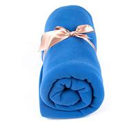 Myga RY1328 - Fleece Blanket, Mutlifunctional Yoga Studio Prop Cushion and Blanket for Meditation and Yoga Practice - Relaxing Soft Cosy Blanket, Blue