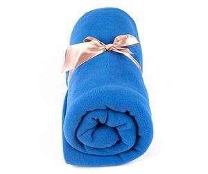 Myga RY1328 - Fleece Blanket, Mutlifunctional Yoga Studio Prop Cushion and Blanket for Meditation and Yoga Practice - Relaxing Soft Cosy Blanket, Blue