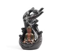 Myga RY1356 Buddha Backflow Incense Burner, Ceramic Backflow Incense Holder, Perfect for Home Décor, Yoga and Aromatherapy, Beautiful Gift Display Box