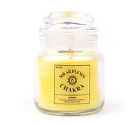 Myga Scented Candle - Solar Plexus Chakra Candle with Soy Wax & Essential Oil Blend, 100% Vegan and Eco-Friendly - Perfect for Relaxation, Yoga, Meditation & Aromatherapy - Lemon