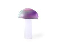 Myga Selenite Crystal Mushroom - Electroplated Healing Stone for Clarity, Peace & Sleep - Ethically Sourced Spiritual Healing Crystal for Yoga, Reiki, Chakra Balancing & Positive Energy (Green)