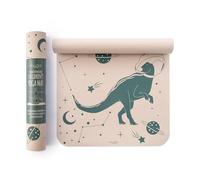 Myga Silk Print Kids Yoga Mat - Non-Slip for Kids' Exercise, Fitness, Yoga & Mindfulness - Lightweight, Non-Toxic & Easy Clean Play Mat for Girls & Boys - Space Dinosaur