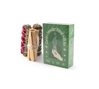 Myga Smudge Stick Gift Set - Spiritual Cleansing Kit with White Sage & Rose, Palo Santo, Cedar & Lavender & Natural Selenite Crystal - Smudging Ritual, Meditation, Yoga & Wellness Gift for Men & Women