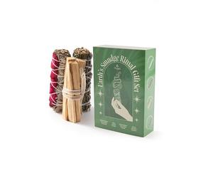 Myga Smudge Stick Gift Set - Spiritual Cleansing Kit with White Sage & Rose, Palo Santo, Cedar & Lavender & Natural Selenite Crystal - Smudging Ritual, Meditation, Yoga & Wellness Gift for Men & Women