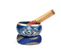 Myga Tibetan Singing Bowl with Cushion and Dual-Ended Striker - Creates Beautiful Sounds for Meditation, Relaxation, Wellbeing and Healing - Ideal for Chakra, Yoga, Zen and Peace - Throat