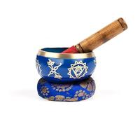 Myga Tibetan Singing Bowl with Cushion and Dual-Ended Striker - Creates Beautiful Sounds for Meditation, Relaxation, Wellbeing and Healing - Ideal for Chakra, Yoga, Zen and Peace - Throat