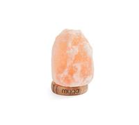 Myga USB Himalayan Salt Lamp - Hand-Carved Himalayan Salt Crystal Lamp with Wooden Base - Warm White or 7-Colour Changing LED Lamp for Home, Meditation & Yoga (Warm White LED, Pink Himalayan Salt)
