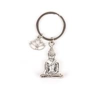 Myga Buddha & Lotus Keychain - Handmade Finely Crafted Keyring