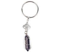 Myga Women's Keyring - Lotus & Blue Sandstone in Silver Myga Silver One Size