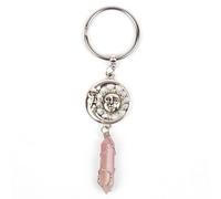 Myga Women's Keyring - Sun Moon & Rose Quartz in Silver Myga Silver One Size