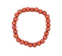 Myga Women's Natural Handmade Wooden Bead Bracelet in Red Myga Red One Size