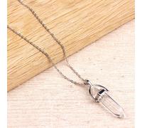 Myga Women's Silver Plated Necklace - Clear Quartz Pendant | Size: 17 inches Myga Clear 17 inches