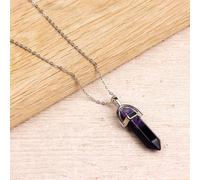 Myga Women's Silver Plated Necklace - Purple Agate Pendant | Size: 17 inches Myga Purple 17 inches