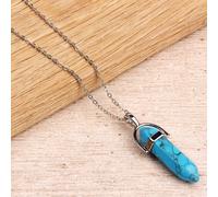 Myga Women's Silver Plated Necklace - Turquoise Pendant in Blue | Size: 17 inches Myga Blue 17 inches