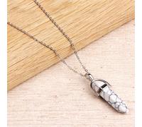 Myga Women's Silver Plated Necklace - White Turquoise Pendant | Size: 17 inches Myga White 17 inches