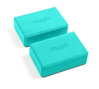 Myga Yoga Blocks - Pair of High Density Foam Bricks for Yoga, Pilates and Fitness for Balance, Support & Flexibility - Non Slip, Lightweight & Durable Foam Blocks for Home, Gym & Travel (Turquoise)