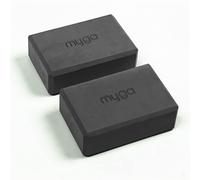 Myga Yoga Blocks - Pair of High Density Foam Bricks for Yoga, Pilates and Fitness for Balance, Support & Flexibility - Non Slip, Lightweight & Durable Foam Blocks for Home, Gym & Travel (Black)