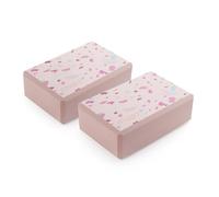 Myga Yoga Blocks - Pair of High Density Foam Bricks for Yoga, Pilates and Fitness to Support and Deepen Poses - Non Slip and Lightweight for Home and Gym - Terrazzo