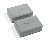 Myga Yoga Blocks - Pair of High Density Foam Bricks for Yoga, Pilates and Fitness for Balance, Support & Flexibility - Non Slip, Lightweight & Durable Foam Blocks for Home, Gym & Travel (Grey)