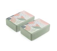 Myga Yoga Blocks - Pair of High Density Foam Bricks for Yoga, Pilates and Fitness for Balance, Support & Flexibility - Non Slip, Lightweight & Durable Foam Blocks for Home, Gym & Travel (Palm)