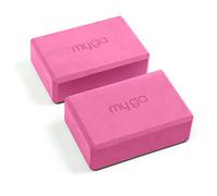 Myga Yoga Blocks - Pair of High Density Foam Bricks for Yoga, Pilates and Fitness for Balance, Support & Flexibility - Non Slip, Lightweight & Durable Foam Blocks for Home, Gym & Travel (Plum)