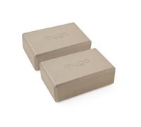Myga Yoga Blocks - Pair of High Density Foam Bricks for Yoga, Pilates and Fitness for Balance, Support & Flexibility - Non Slip, Lightweight & Durable Foam Blocks for Home, Gym & Travel (Wood)