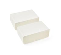 Myga Yoga Blocks - Pair of High Density Foam Bricks for Yoga, Pilates and Fitness for Balance, Support & Flexibility - Non Slip, Lightweight & Durable Foam Blocks for Home, Gym & Travel (Cream)