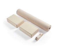 Myga Yoga Starter Set - Yoga Mat, 2 Yoga Blocks & Strap with Metal D-Ring - Non-Slip Yoga & Pilates Kit for Home Workouts & Fitness - Lightweight & Durable | 173cm x 61cm x 4mm (Sand)