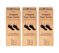 Myga Yoga Socks - 3 Pairs of Non Slip Grip Socks for Yoga, Pilates, Fitness, Dance & Sports with Gel Soles for Barefoot Workouts - Ideal for Home, Gym & Studio - 3 PACK, Medium