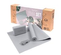 Myga Yoga Starter Kit Mat Block Sling Strap 4mm Thick Pilates Fitness Gym Grey