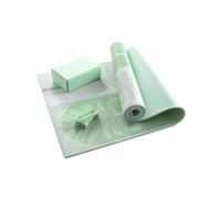 MYGA Yoga Starter Set - 6mm Non-Slip Yoga Mat, Yoga Block and Strap - Starter Kit for Beginners in Pilates, Exercise and Fitness - Choice of Design (Sage Palm)