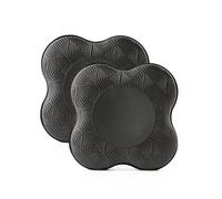 Myga Yoga Support Pads - Pack of 2 Foam Knee Pads for Wrists, Knees, Elbows, Hands & Feet - Non-Slip, Lightweight & Travel-Friendly Joint Cushions for Pilates & Floor Exercise - Black/Grey (Black)