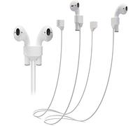 MyGadget 2x Magnetic Cables compatible with Apple Airpods 1 | 2 | 3 | Pro - Silicone Straps Ideal for Sports - [70 cm long] - White