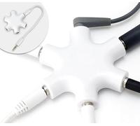 MyGadget 5-Way Female Aux Splitter Adapter - 5 Port Audio Jack 3.5mm Headphone Hub Divider to Share Music - for iPhone, iPod, Mp3 Player etc. - White