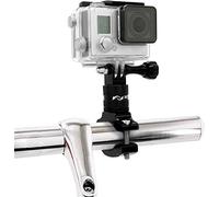 MyGadget Action Camera Bike Holder 360° Rotation - Anti Shake Bicycle & Motorcycle Mount - Handlebar Metal Cradle compatible with GoPro Hero 10 9 8 7 Xiaomi Yi - Black