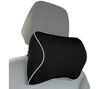 MyGadget Car Headrest Cushion Neck Support Pillow - Soft Memory Foam for comfortable Driving - Car Seat Pad Ergonomic Design, removable Cover - Black