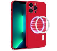 MyGadget Case [ compatible with MagSafe ] compatible with Apple iPhone 13 Pro - Cover Dual Layer with Camera Protection | Inner Lining - Soft Touch Rubber & Anti-Scratch Shell Red