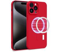 MyGadget Case [ compatible with MagSafe ] compatible with Apple iPhone 15 Pro Max - Cover Dual Layer with Camera Protection | Inner Lining - Soft Touch Rubber Shell Red