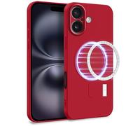 MyGadget Case [ compatible with Magsafe ] compatible with Apple iPhone 16 - Cover Dual Layer with Camera Protection | Inner Lining - Soft Touch Rubber & Anti-Scratch Shell Red