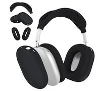 MyGadget Case for Apple Airpods Max [3 in 1] - Set of Accessories - 1x Headband Cover | 2x Ear Cushions for Inside & Outside - Silicone Covers in Black